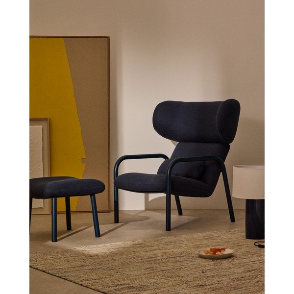 Temno moder fotelj Inari – Kave Home-image-1