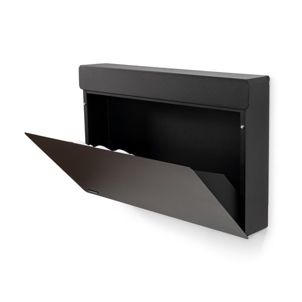 Črna kovinska preklopna/stenska omarica za čevlje 78x48x13 cm Luigi – Spinder Design-image-3