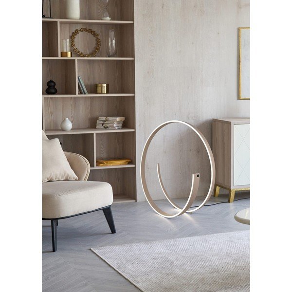 Siva LED stoječa svetilka z glasovnim upravljanjem s pomočjo mobilne aplikacije s kovinskim senčilom (višina 75 cm) Cinardi – CINQUE-image-1