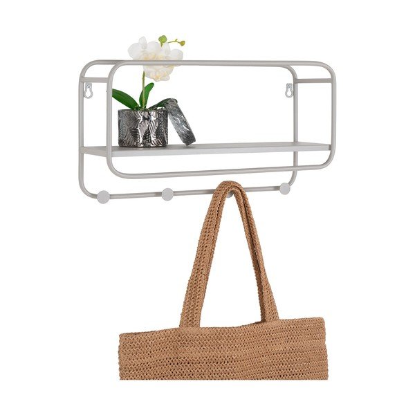 Svetlo siv kovinski stenski obešalnik s polico Feira – House Nordic-image-3