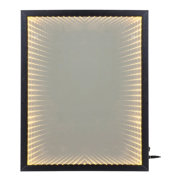 Stensko ogledalo z okvirjem z lučmi LED Kare Design Frame, 48 x 38 cm