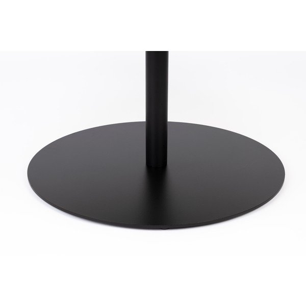 Črna okrogla klubska mizica z mizno ploščo v hrastovem dekorju ø 70 cm Yuri L – White Label-image-4