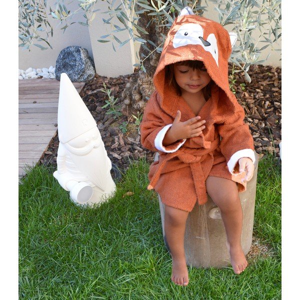 Oranžni bombažni otroški kopalni plašč velikosti S Fox - Rocket Baby -image-4