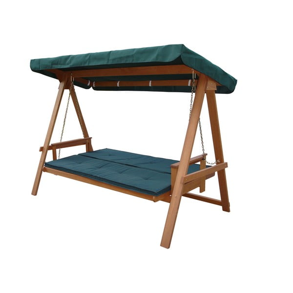 Zelena lesena vrtna gugalnica Vegas Lux - Rojaplast-image-1