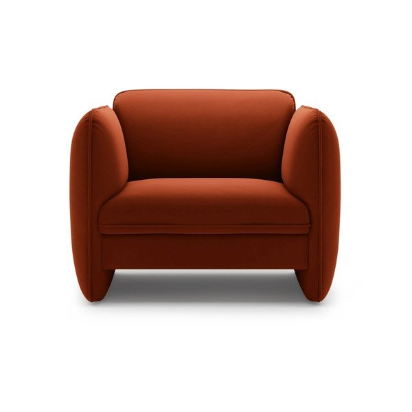 Opečnato oranžen žameten fotelj Georgia – Micadoni -image-2