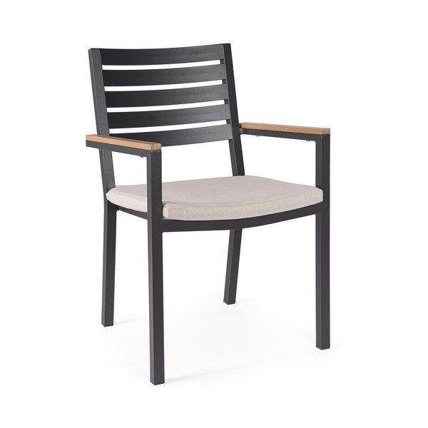 Antracitno siv kovinski vrtni stol Henna – Bizzotto