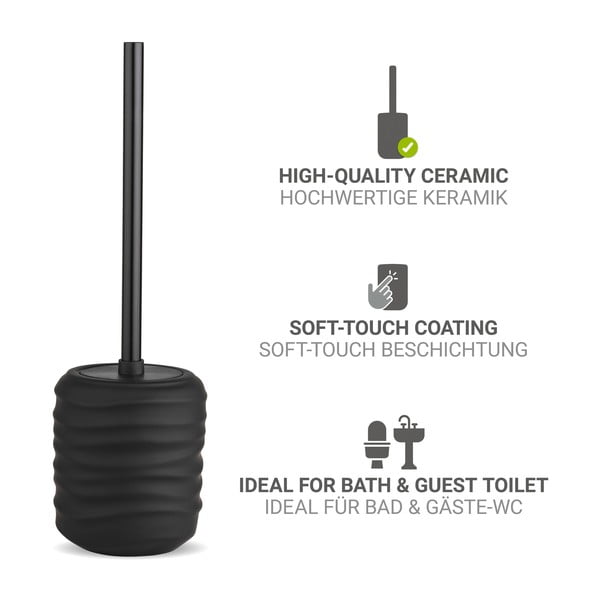 Črna keramična WC ščetka Illana – Wenko-image-3