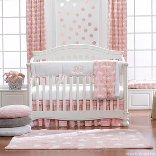 Rožnata pralna ročno tkana bombažna otroška preproga 120x160 cm Polka Dots Pink – Lorena Canals