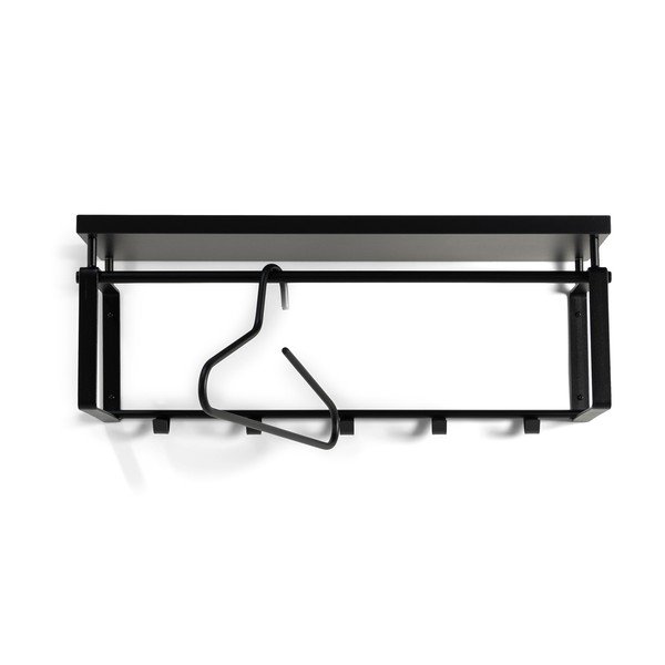 Črn kovinski stenski obešalnik s polico 70 cm Rex – Spinder Design-image-2