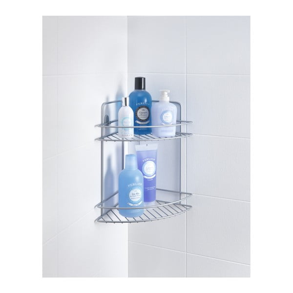 Stenska kotna kopalniška polica z dvema nivojema Metaltex Refl-image-1