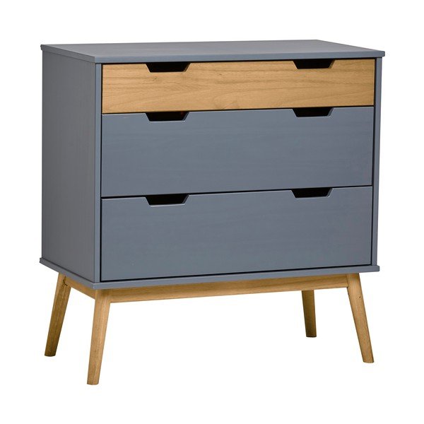 Siva komoda iz masivnega borovega lesa Marckeric Baku, višina 82 cm-image-2