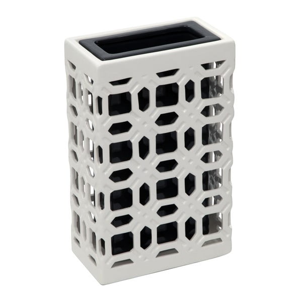Črno-bela keramična vaza Mauro Ferretti, višina 31,5 cm