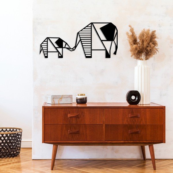 Črna stenska dekoracija Wallity Elephant-image-2