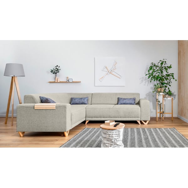 Bež raztegljiva/s prostorom za shranjevanje kotna sedežna garnitura (levi kot/v obliki črke L) Classy Sophie – Miuform-image-1