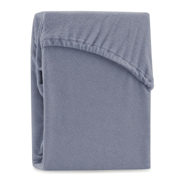 Siva elastična rjuha za zakonsko posteljo AmeliaHome Ruby Siesta, 180/200 x 200 cm