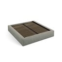 Zelena oblazinjena zakonska postelja s prostorom za shranjevanje in z letvenim dnom 200x200 cm Simon – Micadoni 