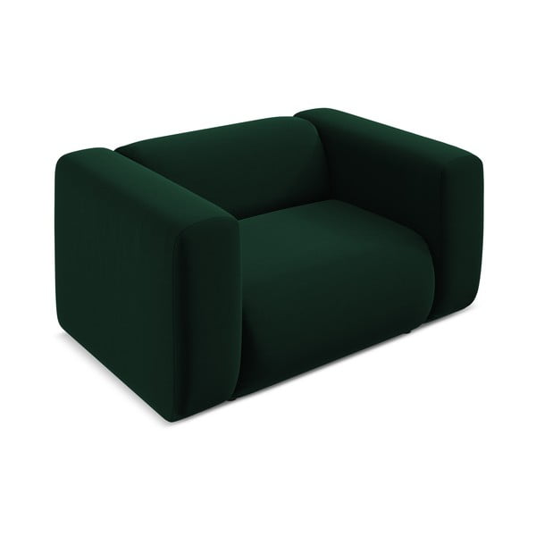 Temno zelen žameten fotelj Ekahi – Makamii-image-3