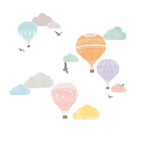 Komplet stenskih nalepk Ambiance Montgolfier-image-1