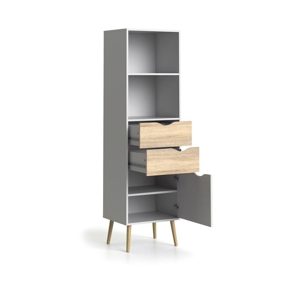 Bela knjižna omara Tvilum Oslo, 50 x 171 cm-image-3