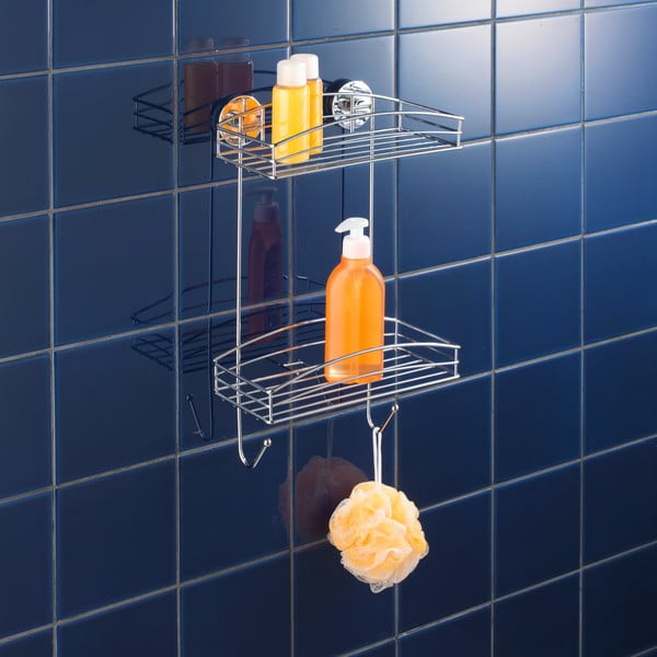 Dvonivojska kotna polica Wenko Vacuum-Loc, nosilnost do 33 kg-image-1