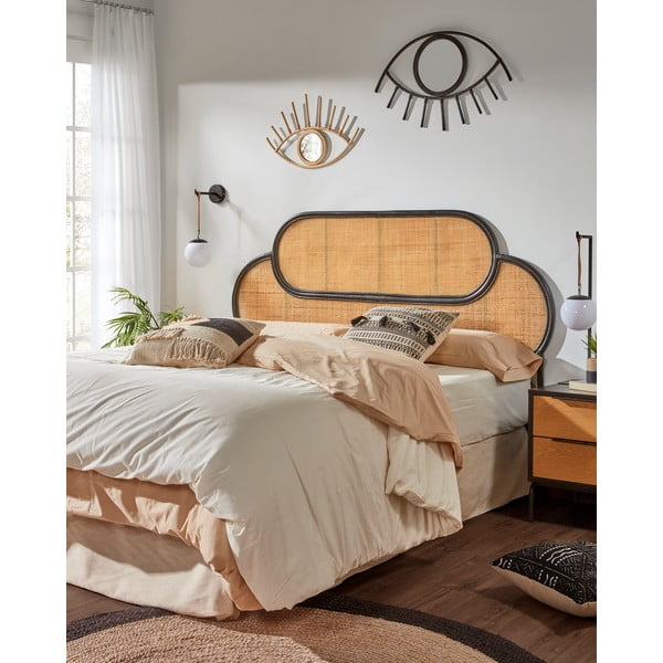Vzglavje iz ratana s črnimi detajli Kave Home Lalita, 170 x 120 cm-image-1