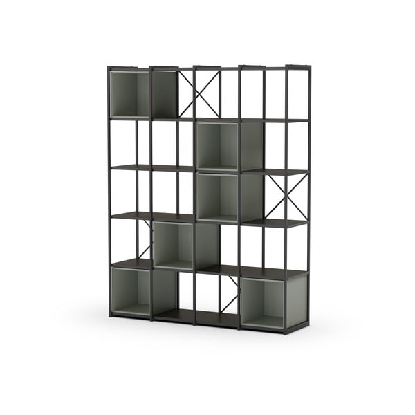 Zeleno-črn regal 140x179 cm Anya – Marckeric-image-2