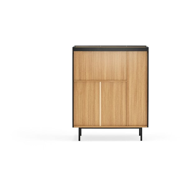 Črna visoka komoda v hrastovem dekorju 95x120 cm Arista – Teulat-image-4