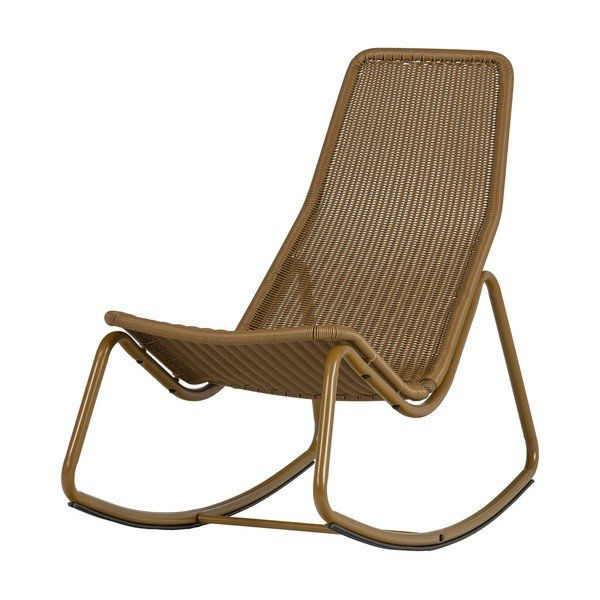 Oker rumen vrtni fotelj iz umetnega ratana Tom – WOOOD