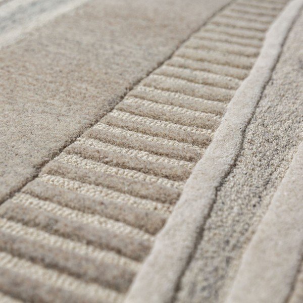 Sivo-bež ročno tkana volnena preproga 140x200 cm Lira  – Flair Rugs-image-4