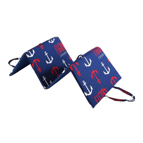 Rdeče-modra vrtna sedežna blazina za ležalnik 49x137 cm   Anchors – B.E.S.