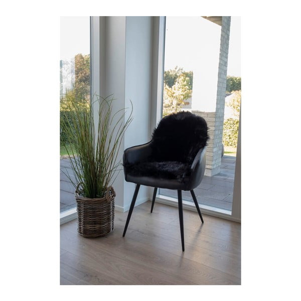 Črno sintetično krzno 50x85 cm – House Nordic-image-2