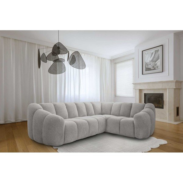 Svetlo siva kotna sedežna garnitura (desni kot/v obliki črke L) Shell – Miuform-image-1