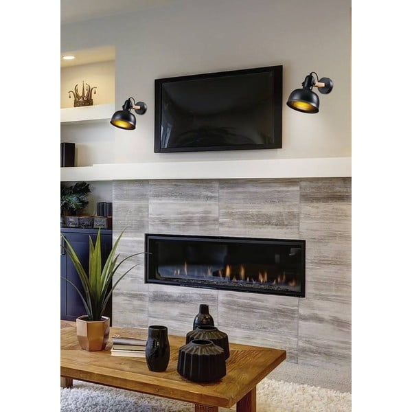 Črna kovinska stenska svetilka Reno - Candellux Lighting-image-1