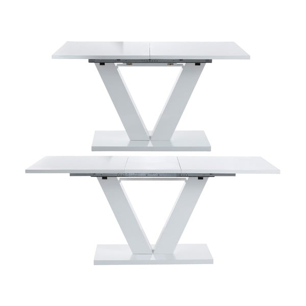 Raztegljiva jedilna miza z dodatno ploščo v sijajnem dekorju 90x140 cm Aaron – Støraa-image-2