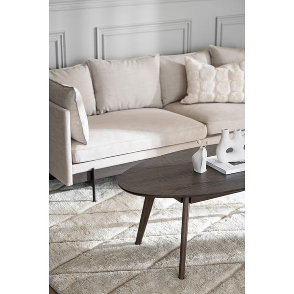 Temno rjava mizica v hrastovem dekorju 65x130 cm Yumi – Rowico-image-4