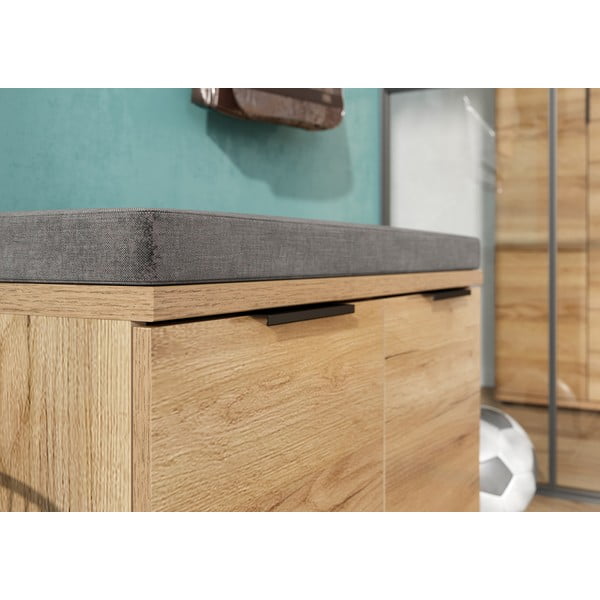 Omara za čevlje v hrastovem dekorju s klopjo Fremont - Germania-image-3