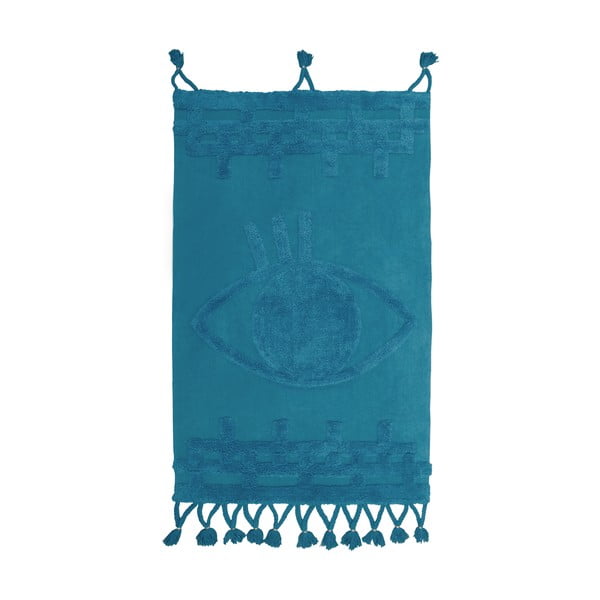 Modra bombažna stenska preproga Nattiot Siva, 70 x 120 cm