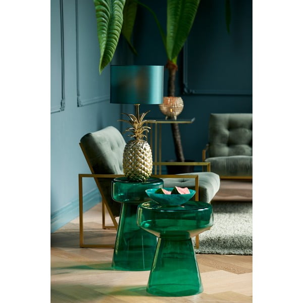 Steklena okrogla stranska mizica ø 37 cm Dakwa – Light & Living-image-1