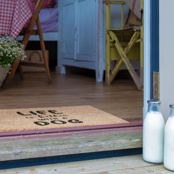 Predpražnik iz kokosovih vlaken 40x60 cm Life Is Better With a Dog – Artsy Doormats-image-4