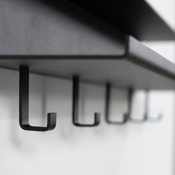 Črn kovinski stenski obešalnik s polico 50 cm Easy – Spinder Design-image-3