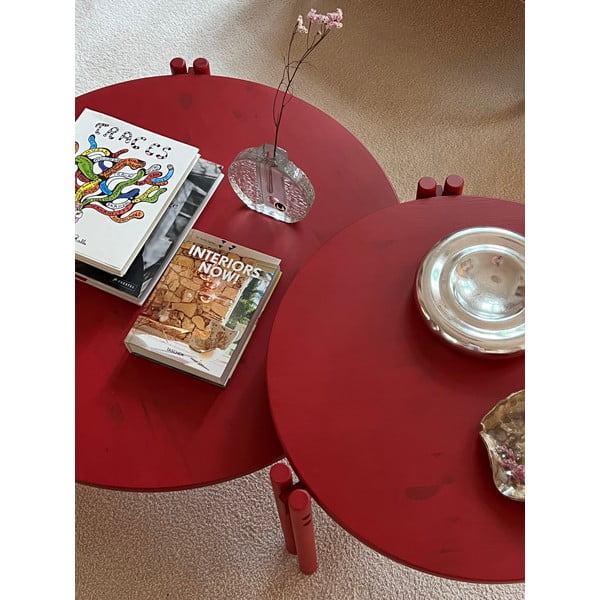 Zelena okrogla mizica iz masivnega bora ø 60 cm Sticks – Karup Design-image-4