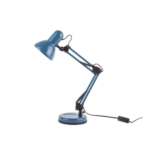 Modra namizna svetilka s črnimi detajli Leitmotiv Hobby, ø 12,5 cm