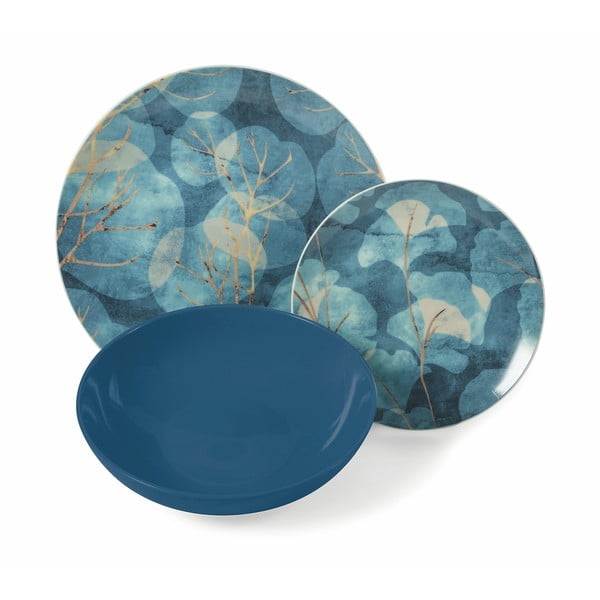 18-delni komplet krožnikov iz modrega porcelana in keramike VDE Tivoli 1996 Dream-image-1
