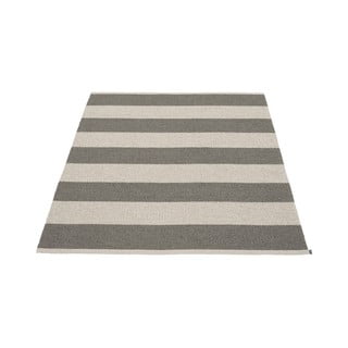 Antracitno siva/kremno bela notranja in zunanja preproga 140x180 cm Bob Charcoal Linen – Pappelina