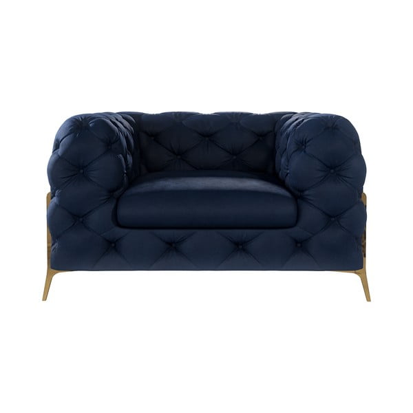 Temno moder žameten fotelj Chelsea Bis – Ropez-image-2