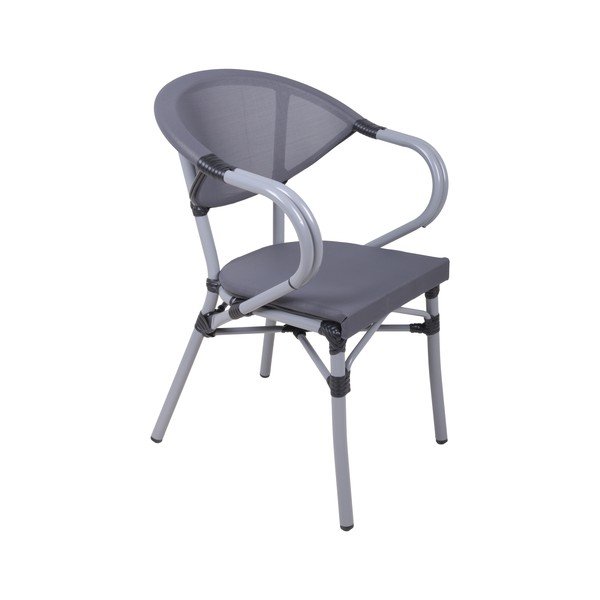 Siv kovinski vrtni stol Toskana – Garden Pleasure-image-1