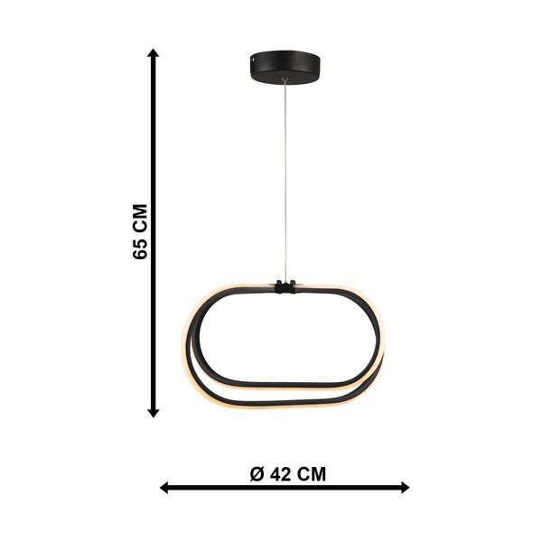 Črna kovinska LED viseča svetilka ø 42 cm Loca – Squid Lighting-image-3