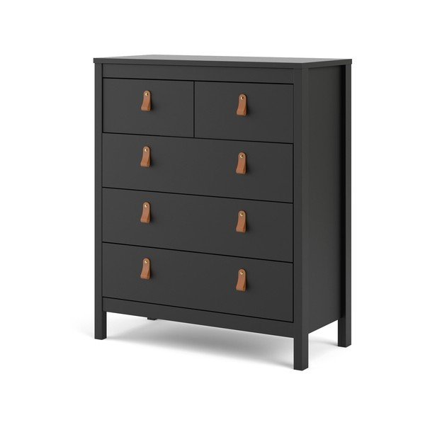 Črna visoka komoda 82x99 cm Madrid – Tvilum-image-4