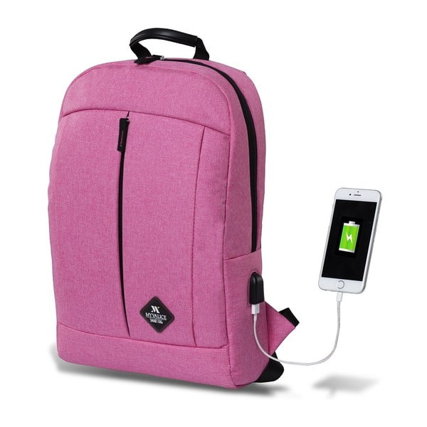 Nahrbtnik z USB priključkom v barvi fuksije My Valice GALAXY Smart Bag