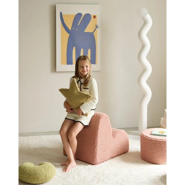 Zelena otroška blazina bouclé Star – Wigiwama-image-1